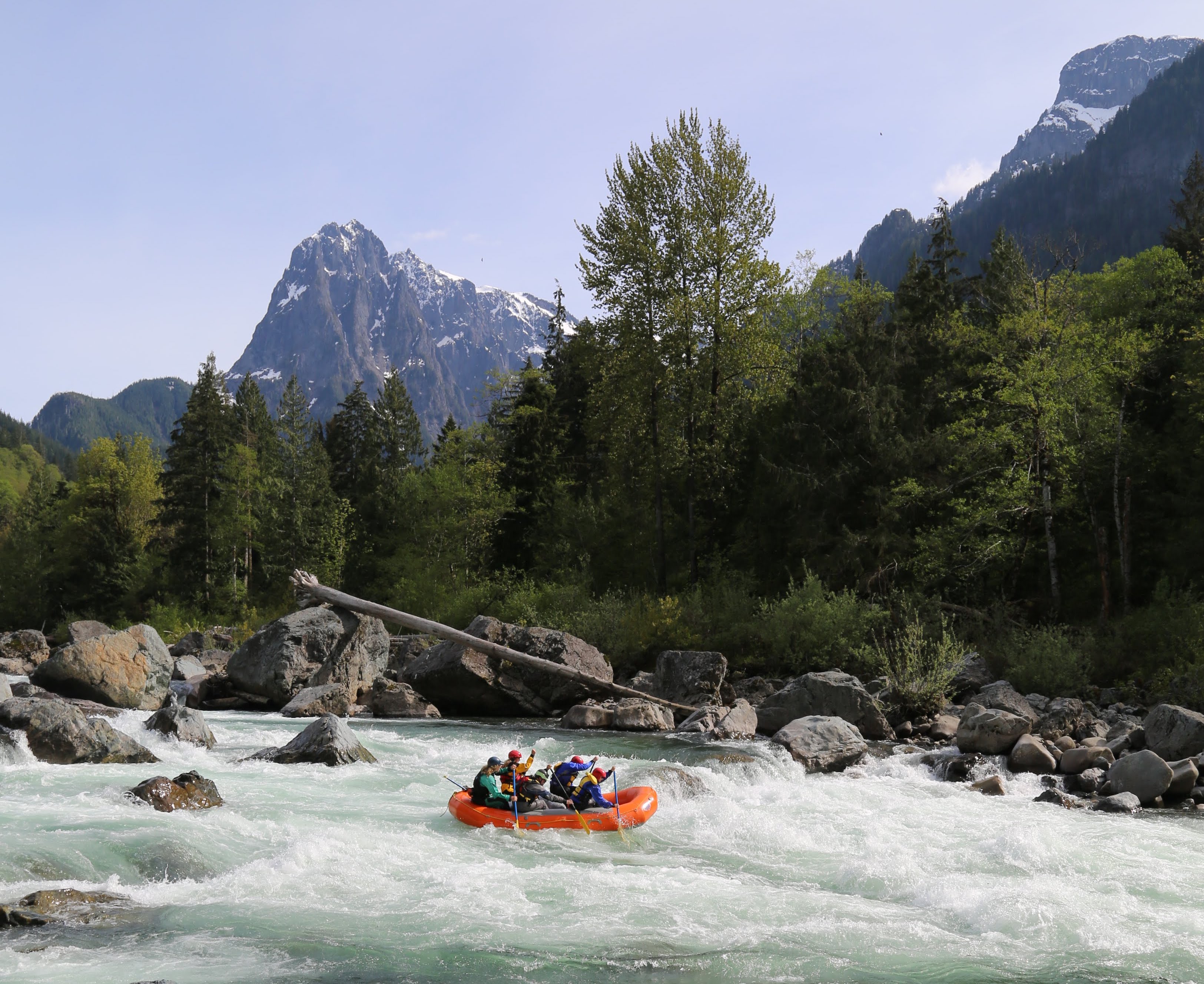 Whitewater rafting on the Skykomish River near Seattle Washington